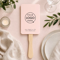Hand Fan | Custom Logo Pink DIY Event Paddles