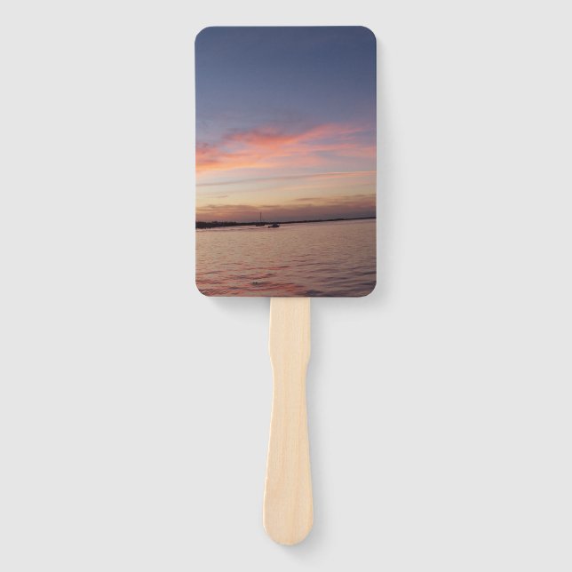 hand fan with Florida Keys Sunset photo on 1 side (Front)