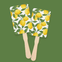 Hand Fan with Lemon Print - Fresh & Vibrant Desig