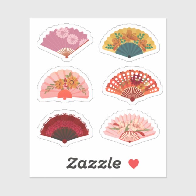 Hand Fans Stickers (Sheet)