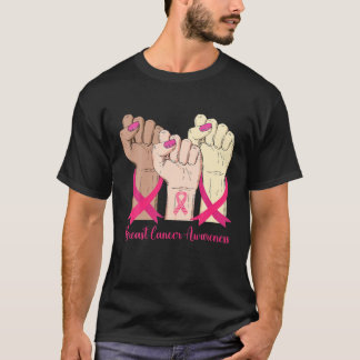 Hand Fighting Breast Cancer Awareness Fighter Warr T-Shirt