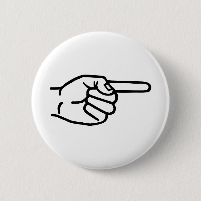 Hand finger 6 cm round badge (Front)
