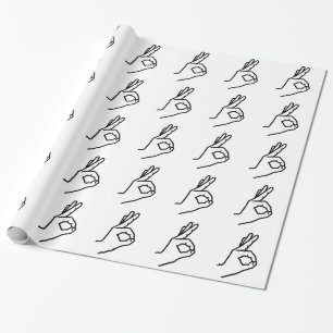 Hand finger ok wrapping paper