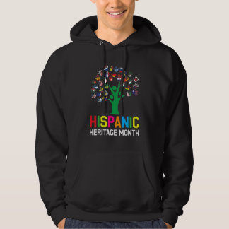 Hand Flag Tree Root Latino National Hispanic Herit Hoodie