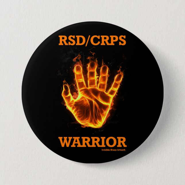 Hand/Flames...RSD/CRPS 7.5 Cm Round Badge (Front)