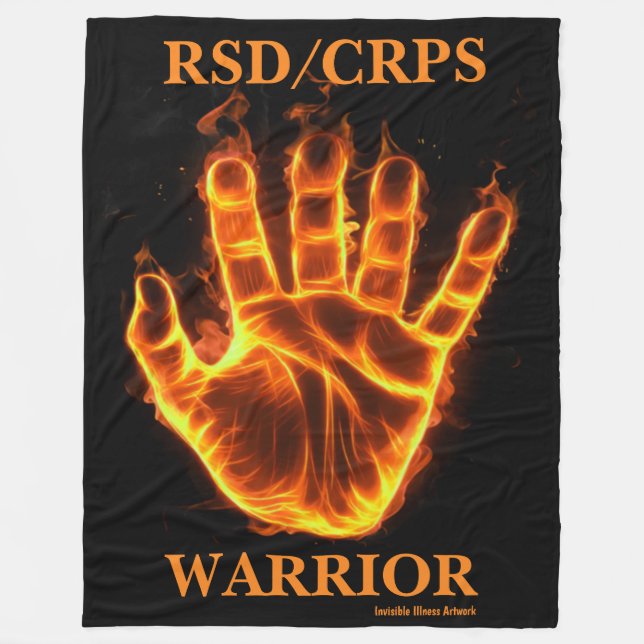 Hand/Flames...RSD/CRPS Fleece Blanket (Front)