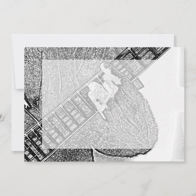 Hand fretting guitar bw sketch (Front)