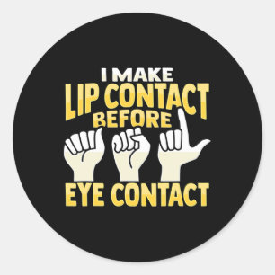 Hand Gesture Deaf Hearing Loss Awareness 10 Classic Round Sticker