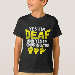 Hand Gesture Deaf Hearing Loss Awareness 11  T-Shirt