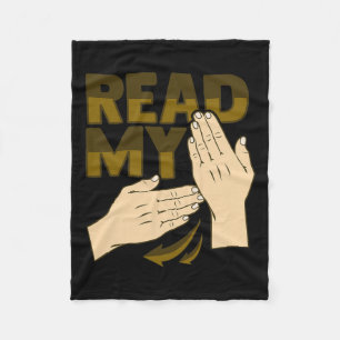 Hand Gesture Deaf Hearing Loss Awareness 12  Fleece Blanket
