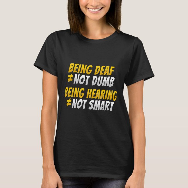 Hand Gesture Deaf Hearing Loss Awareness 2  T-Shirt (Front)