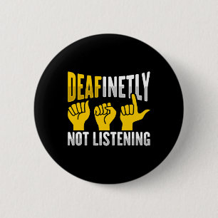 Hand Gesture Deaf Hearing Loss Awareness 3  6 Cm Round Badge