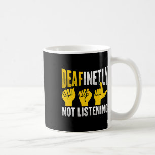 Hand Gesture Deaf Hearing Loss Awareness 3  Coffee Mug