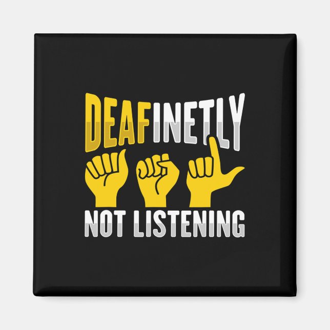 Hand Gesture Deaf Hearing Loss Awareness 3  Magnet (Front)
