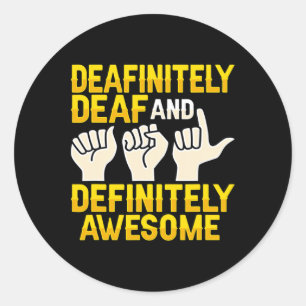 Hand Gesture Deaf Hearing Loss Awareness 4  Classic Round Sticker