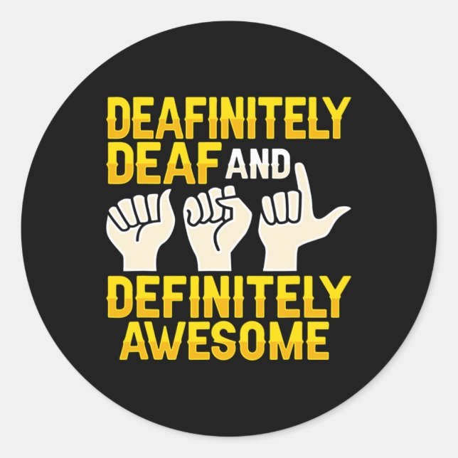 Hand Gesture Deaf Hearing Loss Awareness 4  Classic Round Sticker (Front)