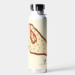 Hand Gesture Strawberry-Kiwi Pizza Water Bottle