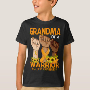 Hand Grandma Of A Warrior RSD CRPS Awareness Sunfl T-Shirt