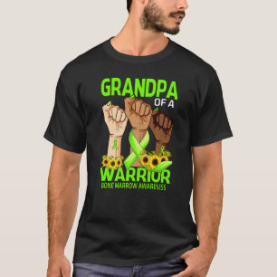 Hand Grandpa Of A Warrior Bone Marrow Awareness Su T-Shirt