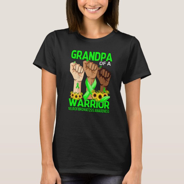 Hand Grandpa Of A Warrior Neurofibromatosis Awaren T-Shirt (Front)