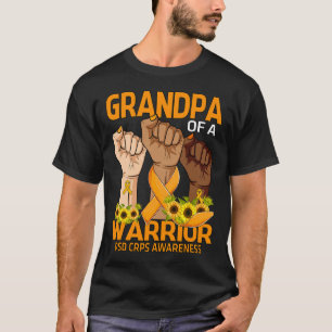 Hand Grandpa Of A Warrior RSD CRPS Awareness Sunfl T-Shirt
