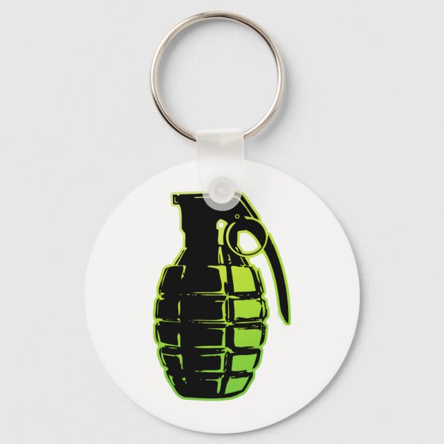Hand Grenade - green Key Ring (Front)
