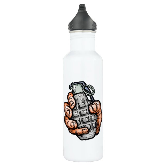 Hand Grenade In Comics Style 710 Ml Water Bottle (Right)