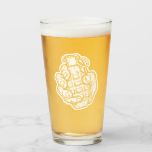 Hand Grenade In Comics Style Glass