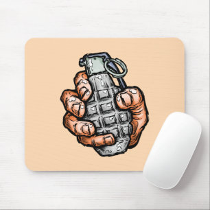 Hand Grenade In Comics Style Mouse Mat