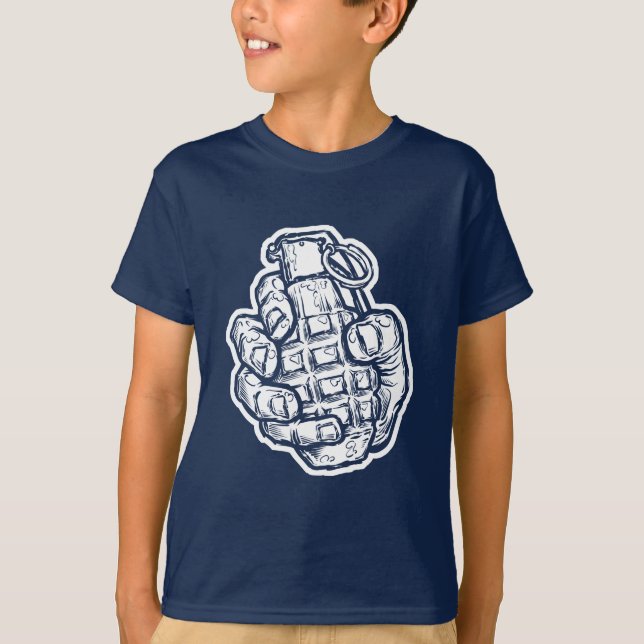 Hand Grenade In Comics Style T-Shirt (Front)