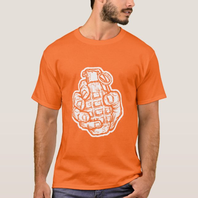 Hand Grenade In Comics Style T-Shirt (Front)