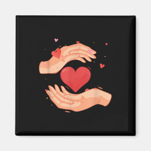 Hand Heart Charity Volunteering Kindness Donation Magnet