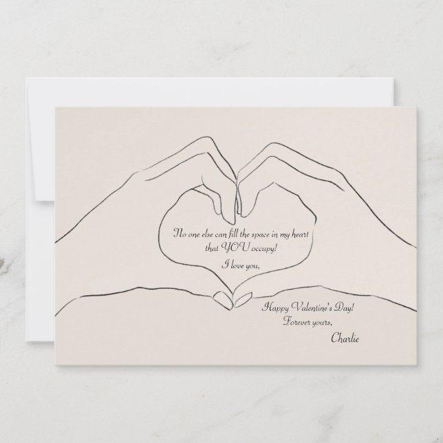 Hand Heart Gesture Valentine's Day Card (Front)