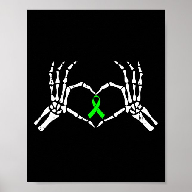 Hand Heart Mental Health Awareness Ribbon Warrior  Poster (Front)