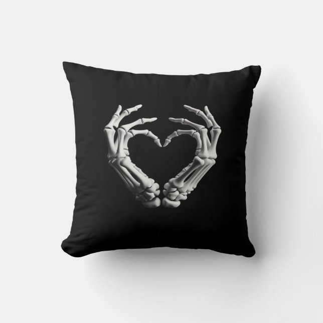 Hand Heart Skeleton Bone Spooky Girls Women Teens  Cushion (Front)