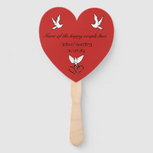 Hand Held Fan - Red Pride Wedding Keepsake Fan