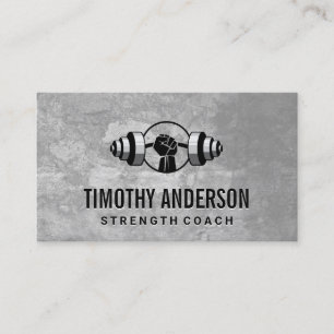 Hand Hold Barbell Fitness Logo Business Card