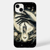 Hand Holding a Crystal under the Moonlight