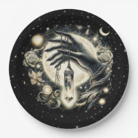 Hand Holding a Crystal under the Moonlight