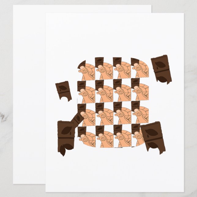 Hand holding a piece of Valentine's chocolate (Front/Back)