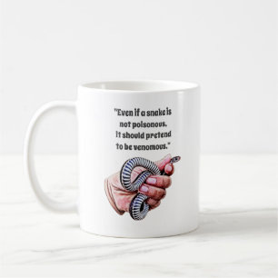 hand holding baby snake reptile quotes art coffee mug