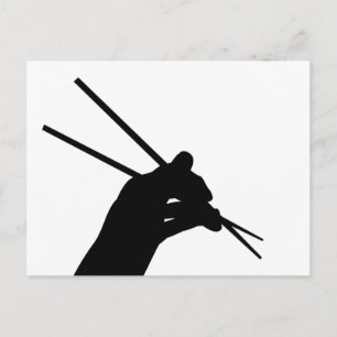Hand Holding Chopsticks Postcard