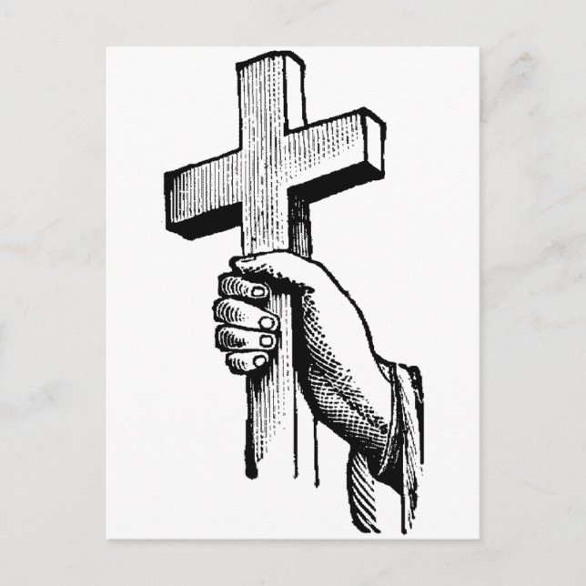 hand holding cross postcard (Front)