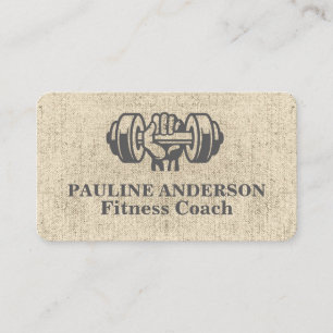 Hand Holding Dumbbells Fitness Appointment Card