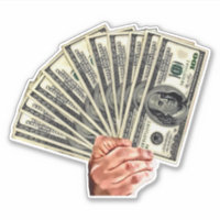 hand holding hundred dollar bills money art