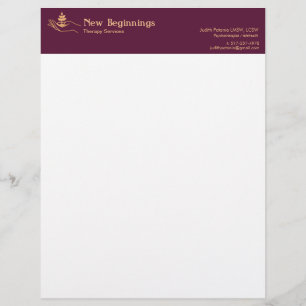 Hand Holding Leaf Plant  Wellness  Counsellor Custom Letterhead