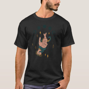 Hand Holding Snake Moon Crescent Moon Phases T-Shirt