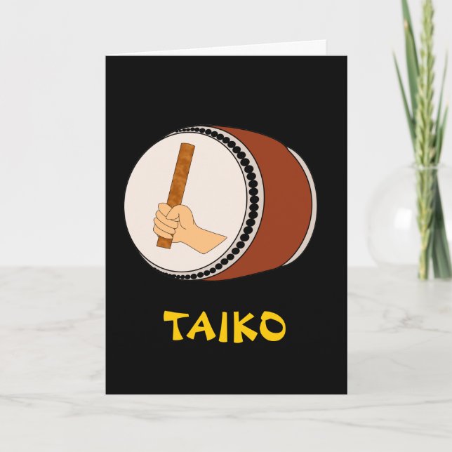Hand Holding Stick Taiko Drum Japanese Drumming Card (Front)