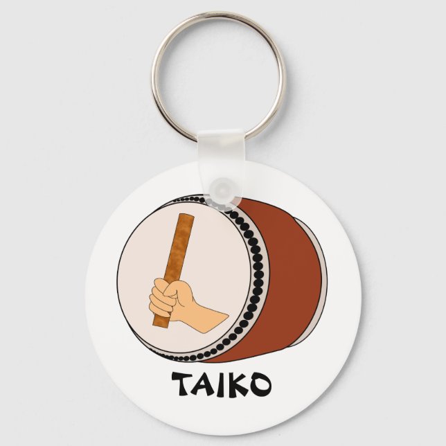 Hand Holding Stick Taiko Drum Japanese Drumming Key Ring (Front)