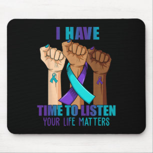 Hand I Have Time To Listen Suicide Prevention Awar Mouse Mat